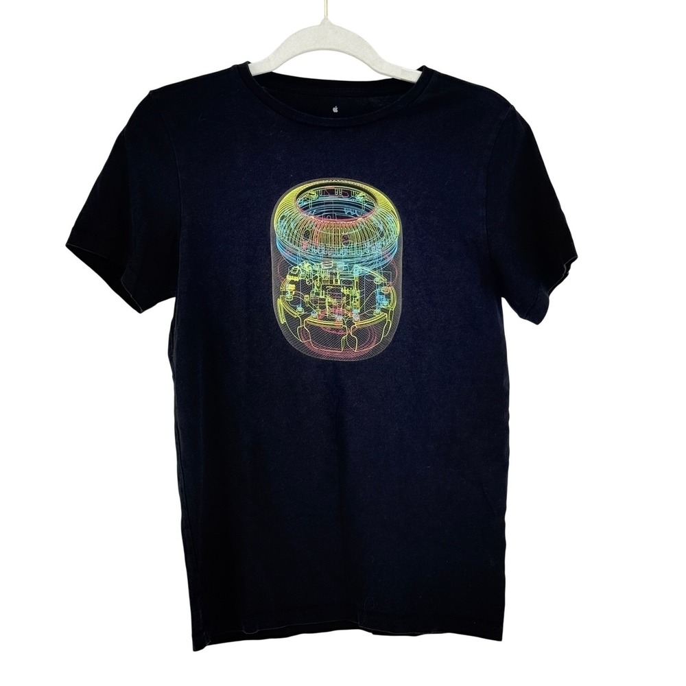 Apple Park New Pod Schematic Graphic T-Shirt Black XS Single Stitch Y2K 90s tech